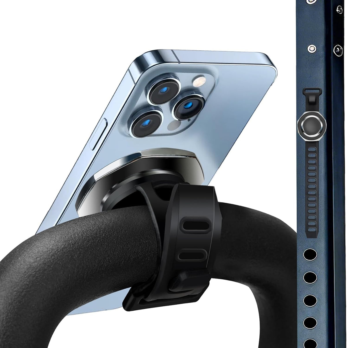Magnetic Phone Mount with Flexible Bendable Mounting, Compatible with Magsafe, Gym, Steering Wheel, Stroller & Wrist Strap, Universal for Iphone 17/16/15/14/13/12, Treadmill, Shopping Cart
