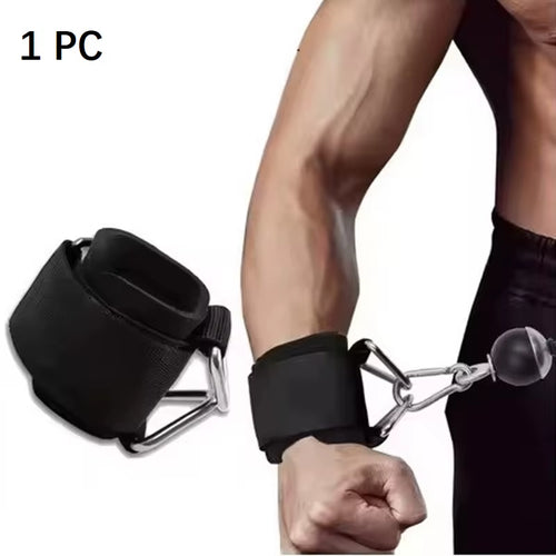 1 PC Heavy Duty D Ring Weight Lifting Wrist Straps Adjustable Deadlift Straps for Cable Machine Gym Workout Fitness Strength